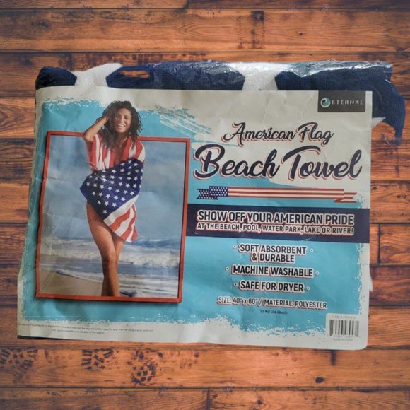 Beach Towels American Flag Soft Towel 40”x60” SZ XL 2 Piece Set Super Absorbent - Picture 3 of 6